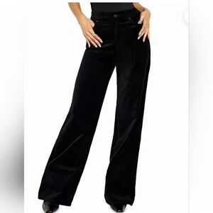 Good American Women’s High-Rise Velvet Wide-Leg Pants